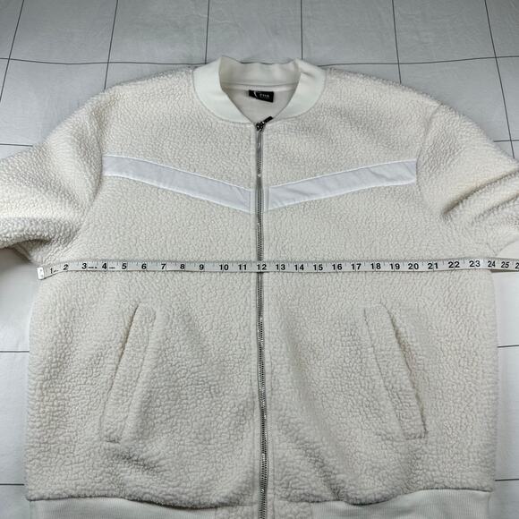 Zyia Jacket Womens XXL Cream Ivory Sherpa Bomber Full Zip Athletic Neutral - Picture 8 of 9